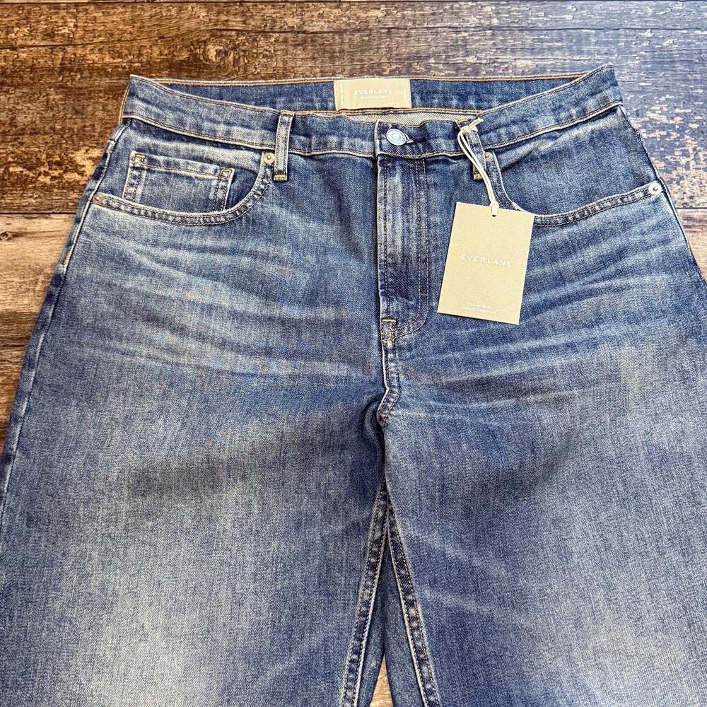 Everlane Jeans Womens‎ 30 The Cheeky High Rise Japanese Blue Denim Raw Hem NEW - Picture 3 of 11